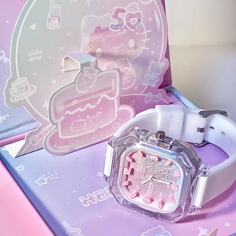 HelloKitty凯蒂猫手表女儿童女孩小学生女童机械只看时间女生防水