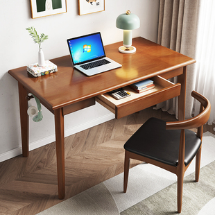 北欧实木书桌小户型简约笔记本电脑桌简易办公桌作业桌儿童学习桌