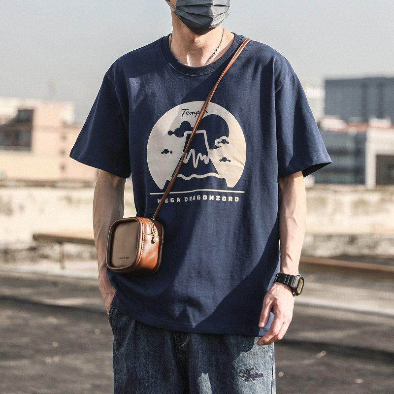 纯棉重磅2026宽松新款男士短袖t恤衣服纯棉半袖白色体恤打底衫春