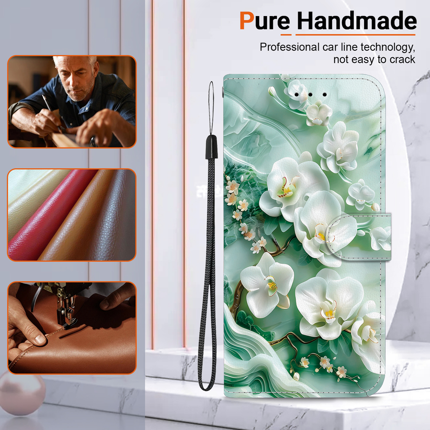 水晶纹适用Galaxy S25/S24/S23/S22/S21/S20+ Ultra三星S25Edge/S24FE/S23FE/S21FE/S20FE翻盖手机壳保护皮套