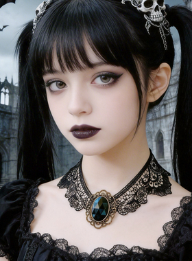 曦禾家原创choker复古lolita蕾丝项链哥特暗黑系脖圈颈链LSXL061