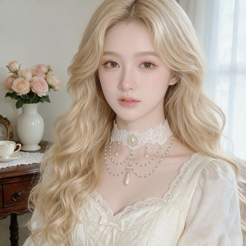 曦禾STUDIO 复古洛丽塔公主唯美新娘蕾丝颈饰项圈项链LSXL129