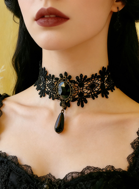 曦禾家原创choker复古lolita蕾丝项链哥特暗黑系脖圈颈链LSXL038