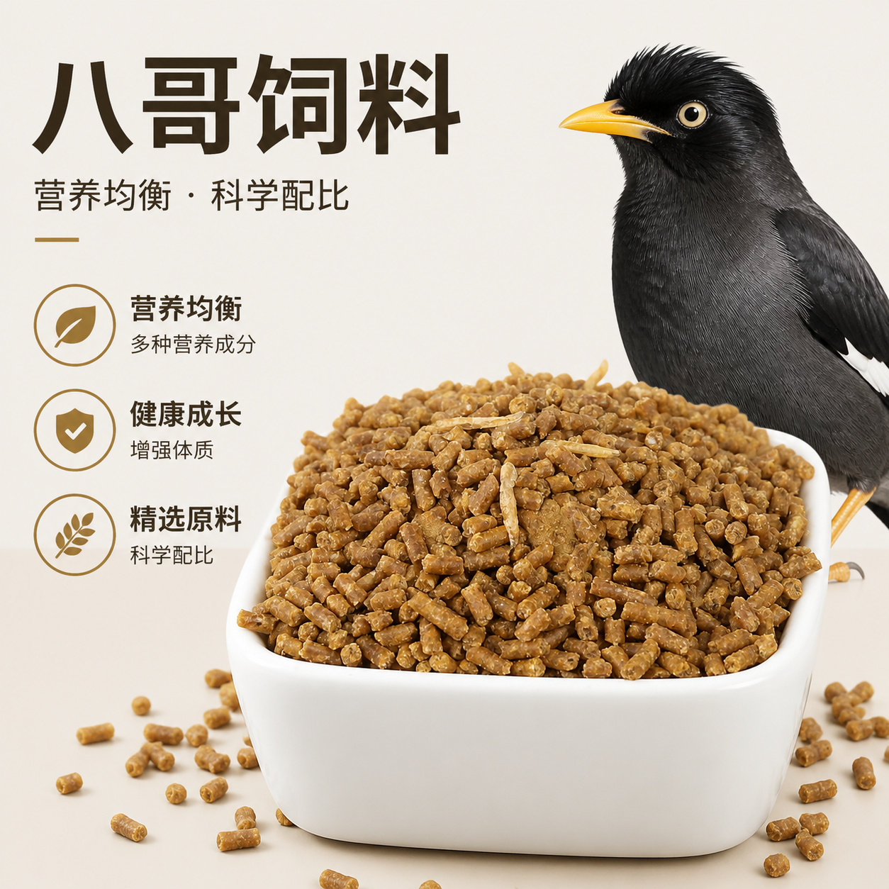 好鸣声八哥颗粒鸟食营养均衡
