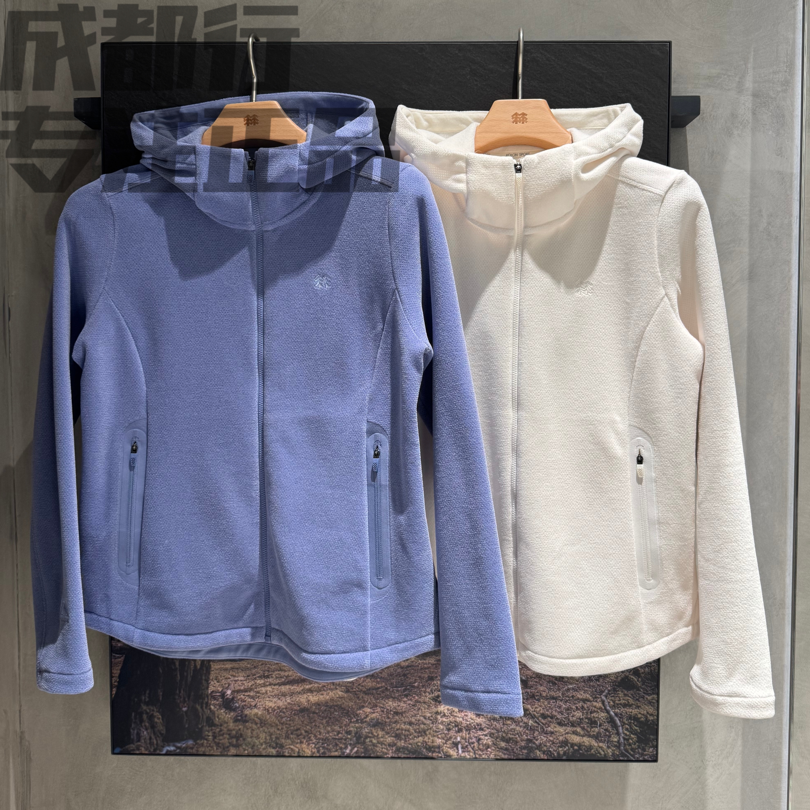 可隆KOLON SPORT女款保暖POLARTEC连帽抓绒夹克短外套LKFJ6SN006