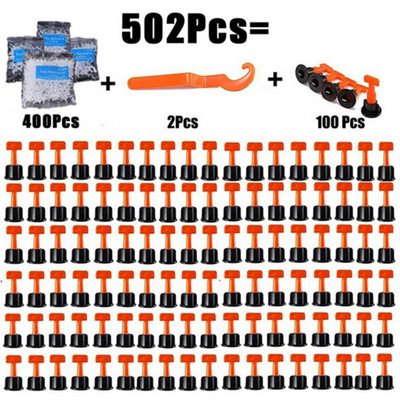 跨境 902pcs/袋装瓷砖找平器T型调整器十字架铺地贴墙砖定位工具