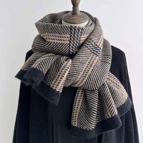 冬季粗细格子韩版情侣围巾