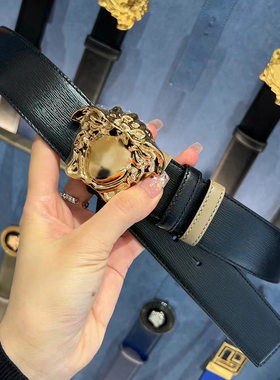 跨境简约男士美人头皮带真皮百搭