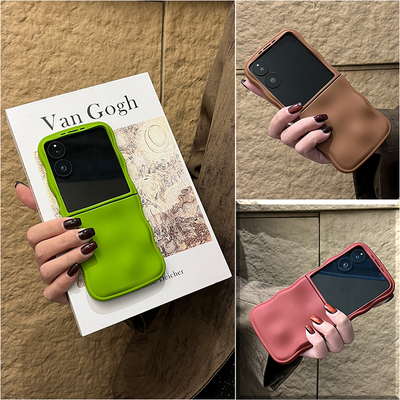 适用折叠屏小米MixFlip手机壳荣耀MagicVFlip华为pocket2三星zflip6/50硅胶软壳OPPOFindN3简约陨石纹W25Flip