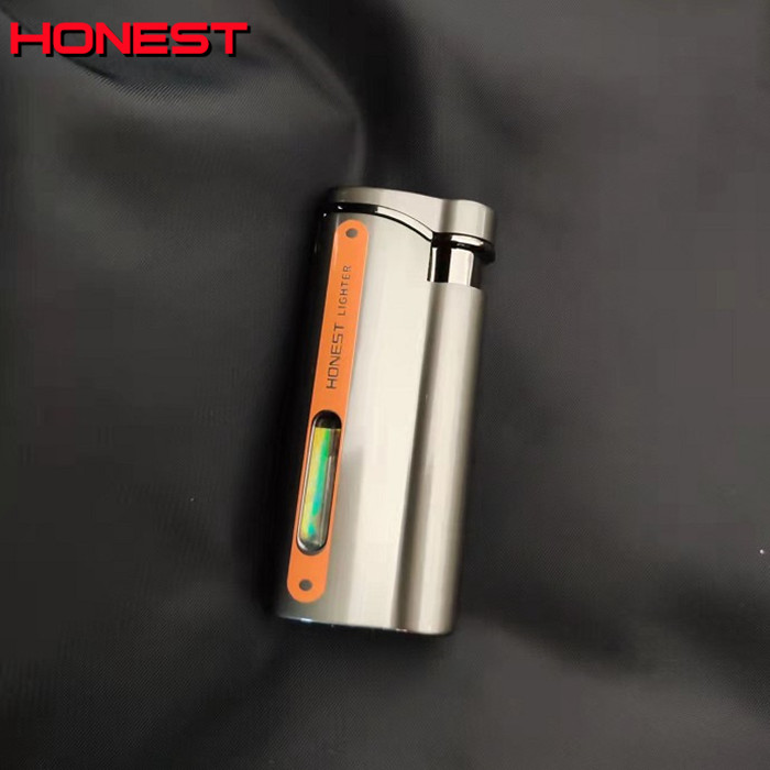 百诚正品充气打火机防风红火焰金属亮灯直冲创意简约个性高档礼物