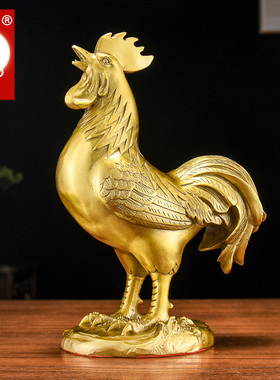 百纳源金鸡摆件黄铜公鸡摆设金鸡工艺品铜公鸡摆件大公鸡金鸡报晓