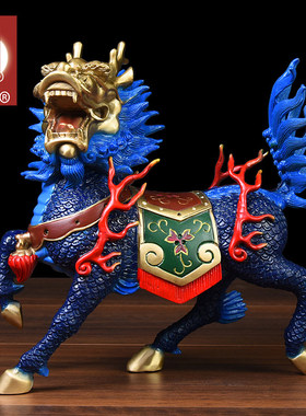 铜火麒麟摆件铜麒麟摆件一对铜工艺礼品摆饰家居玄关客厅摆设