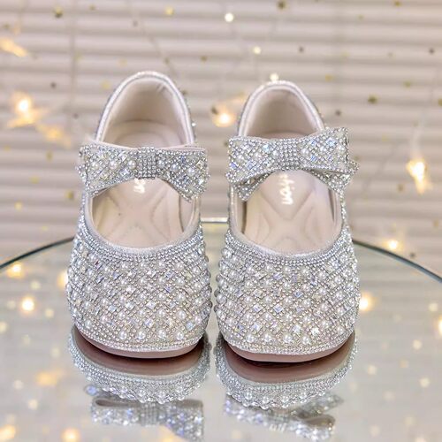 ABC真皮女童公主鞋四季演出皮鞋儿童水晶鞋女孩水钻闪亮礼服单鞋