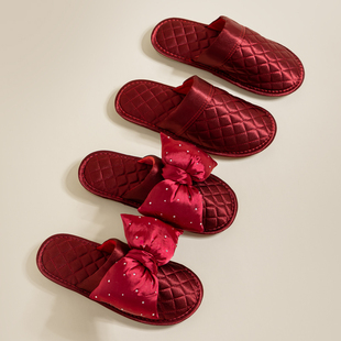 结婚情侣居家棉拖鞋高级感断面舒适包头拖鞋新娘新郎新婚婚庆拖鞋