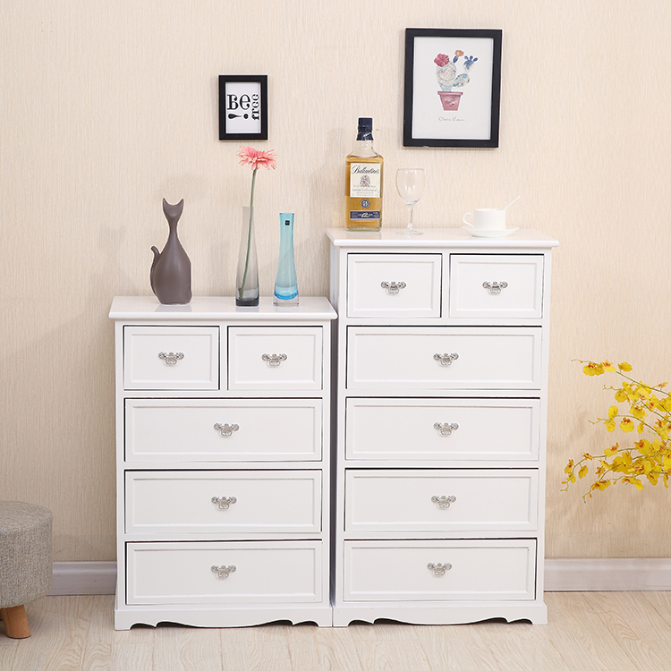 多层组合实木白色欧式装饰三四五斗柜储物收纳柜小窄柜抽屉式夹缝