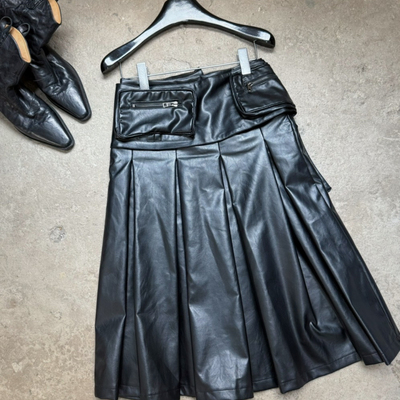 26年早春辣妹气质压褶半身裙(配腰包)2624