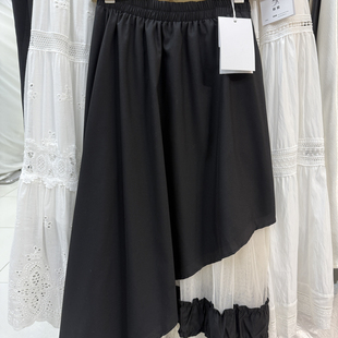 26年早春赫本风小众重工接受蕾丝花朵半身裙0966