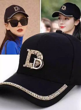 棒球帽子女春带水钻韩版百搭显瘦