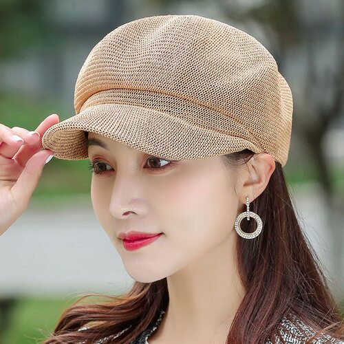 帽子女春夏天百搭英伦透气八角帽