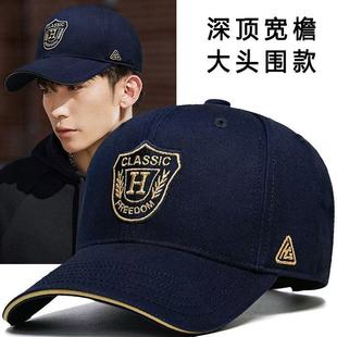 圆顶帽子男女圆脸秋冬大头围潮牌鸭舌帽韩版显脸小防晒遮阳棒球帽