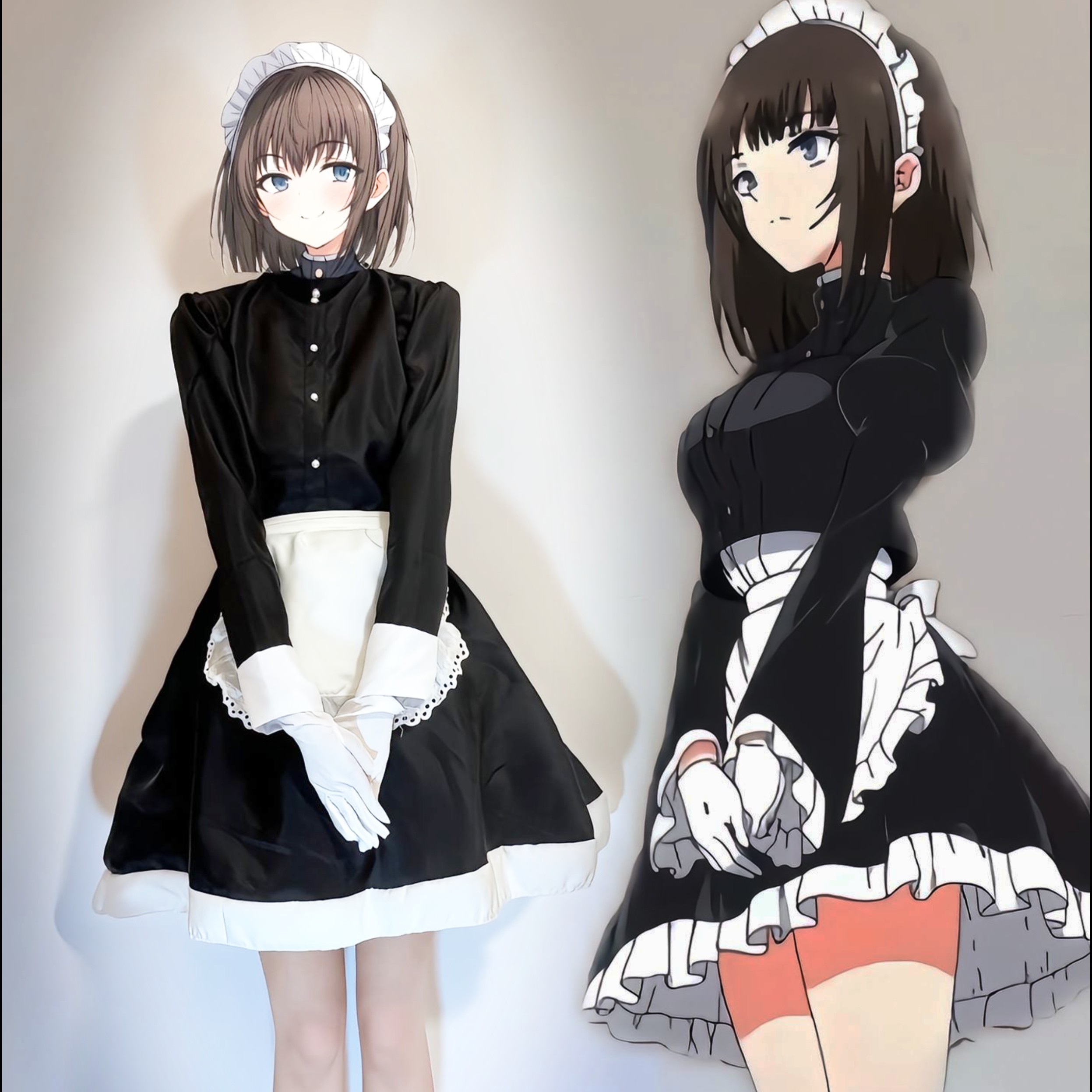 琉璃川椿cos没落贵族女仆装黑白长袖荷叶边女装二次元围裙,模玩/动漫/周边/娃圈三坑/桌游,Cosplay女装/cos女装,淘宝优惠券,粉丝福利购,淘宝优惠卷