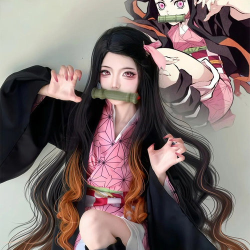 灶门祢豆子儿童COS鬼灭之刃cos服