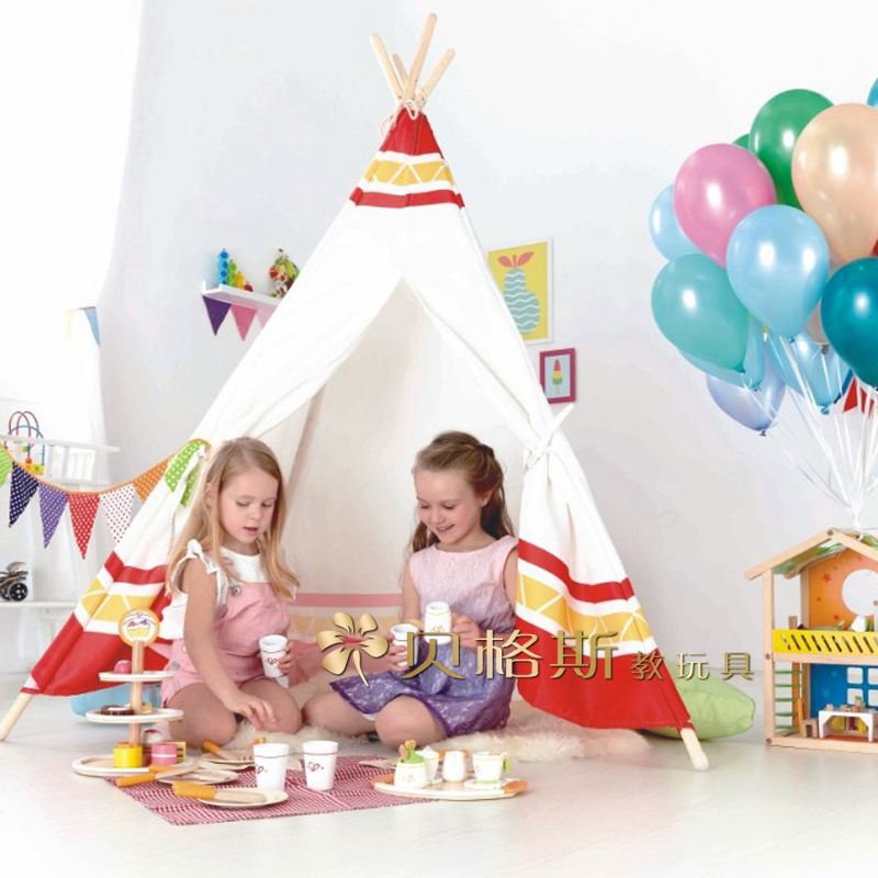 木制益智玩具亲子互动印第安帐篷