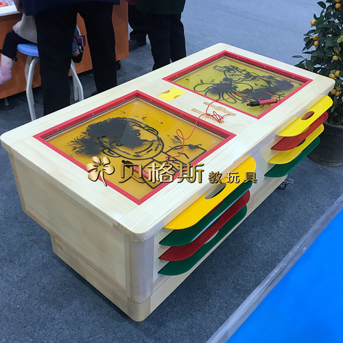 早教儿童画像描绘桌 美术室益智描像沙盘涂鸦绘画桌多功能玩具桌