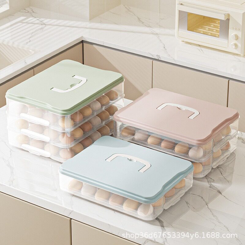 食品级鸡蛋收纳盒冰箱冷冻密封保鲜盒多层分类厨房整理盒1