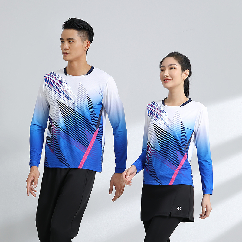2022秋冬新款长袖羽毛球服男款女款速干套装运动会气排球团购定制