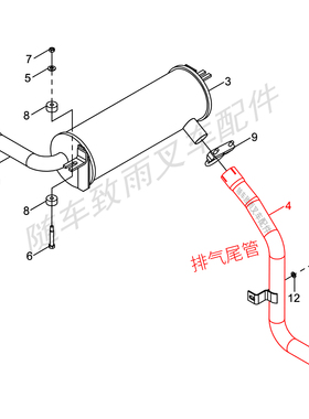 叉车排气尾管 A150-323000-000杭叉CPCD10/15/18-AG26 A15 A18