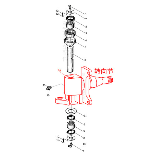 内燃牵引车后桥转向节左35QCDA-201000右羊角杭叉QCD35-AG16 AW14