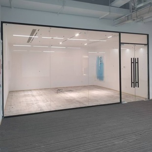 杭州玻璃隔断墙现代简约办公室隔断定制铝合金透明隔墙玻璃高隔断