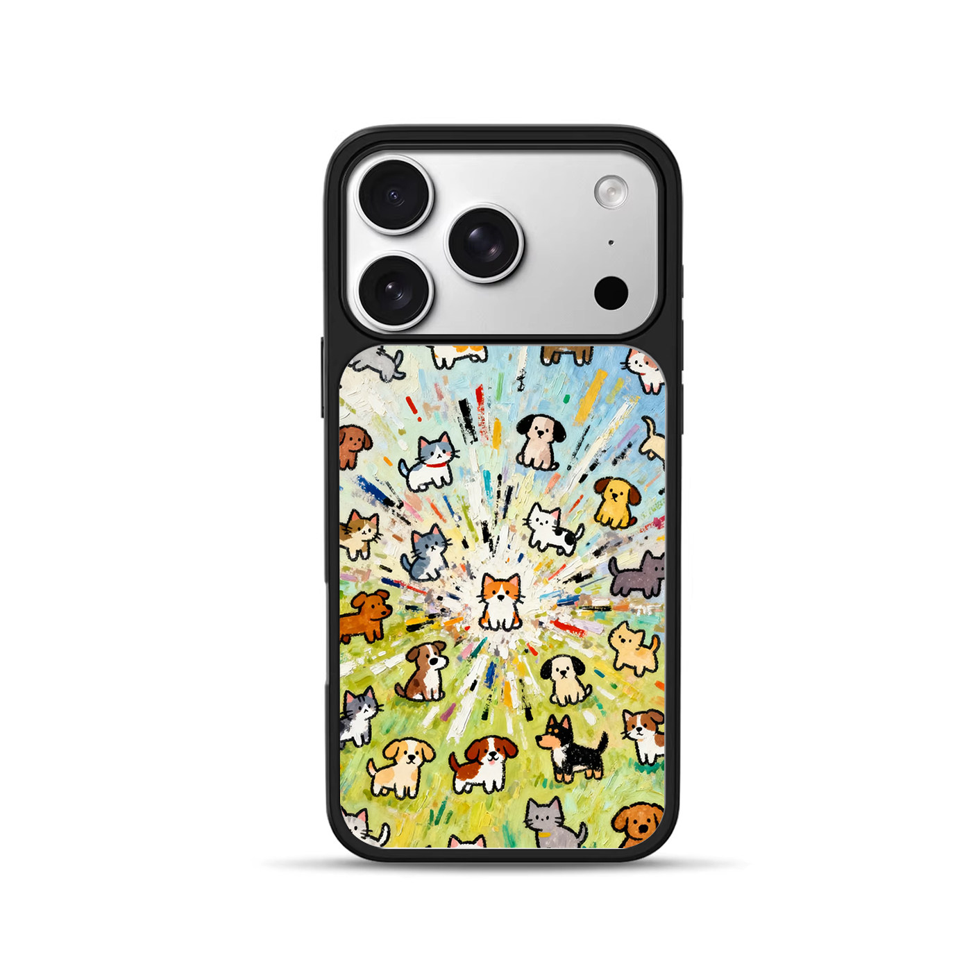 发光的毛孩子适用于苹果17插画17pro简约14可爱13pro小众14pro时尚16pro艺术15promax个性16全包12中性软防摔