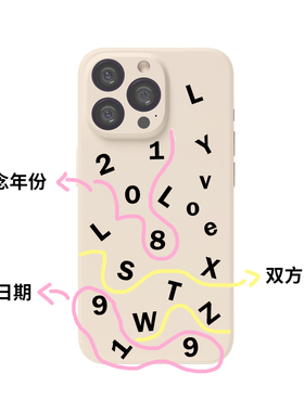 520情侣字母重大意义纪念日手机壳14promax适用于苹果15软壳17生日13pro小众16液态13艺术17pro时尚高级安卓