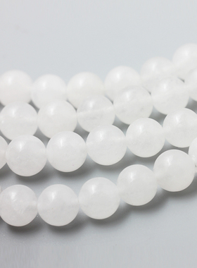 天然白玉髓圆珠子46810mm白水晶散珠串珠手链手串项链材料diy配件