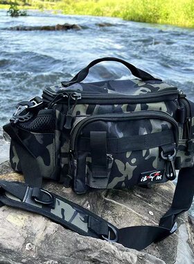 溪流野钓腰包急激流走钓装备防水腰挂饵盒多功能全能型垂钓钓鱼包