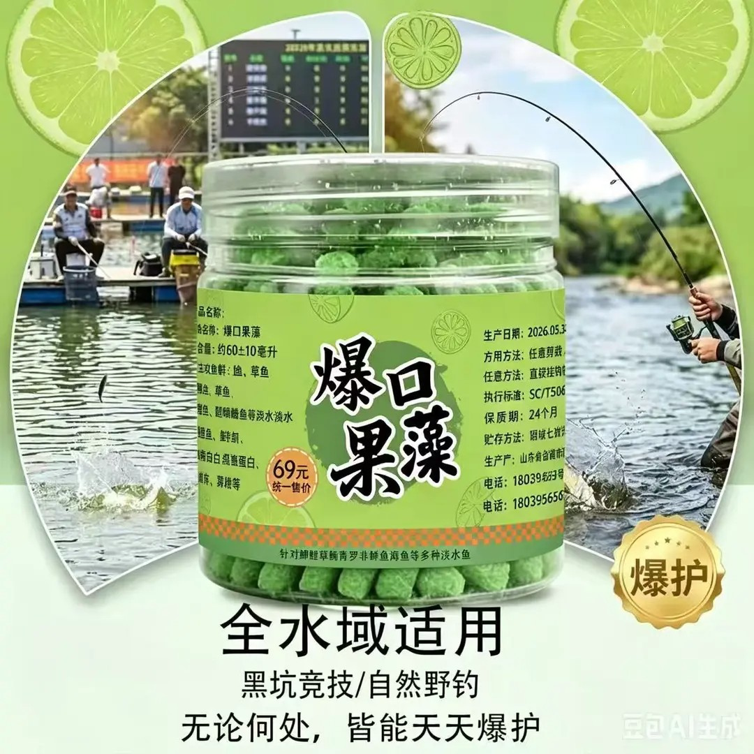 国良爆口果藻钓鱼饵料鲫鲤草鳊黑坑颗粒状诱鱼江河湖通用钓鱼饵料