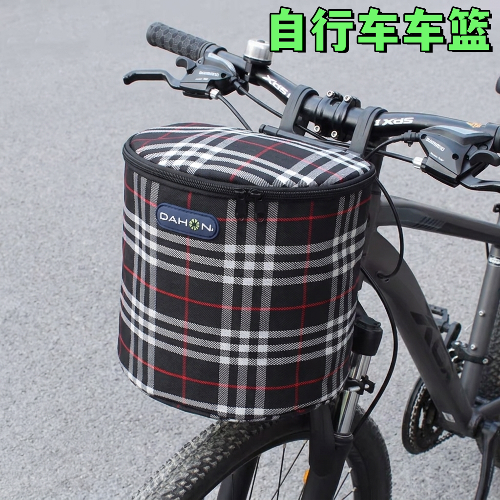适用大行车筐P8帆布前筐方形车筐滑板电动自行车篮子412折叠车筐