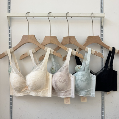 古妃2025新款蕾丝超薄纸片杯大胸显小内衣女无钢圈收副乳聚拢文胸