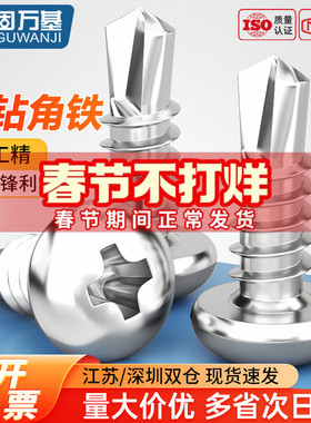 304/410/316不锈钢十字圆头自攻自钻螺丝盘头钻尾燕尾螺丝钉M3-M6