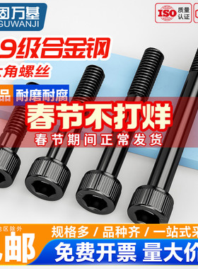 M3-M30半牙12.9级高强度内六角螺丝杆加长圆柱头杯头螺钉DIN912