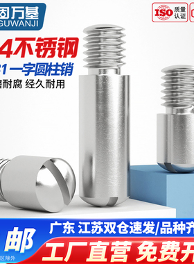 304不锈钢GB831一字开槽外螺纹圆柱销无头台阶螺钉轴位销钉M2-M12