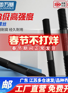 8.8级高强度双头螺丝双头螺栓GB901双头螺柱发黑螺杆M8M10M12-M39