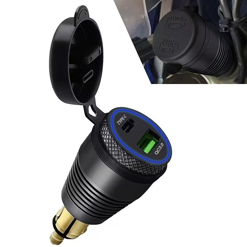 适用宝马摩托车迷你款type-c 专用车充点烟器双USB车载充电器插座