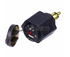 新款宝马摩托车专用车充带防水盖LED灯点烟器双USB车载充电器插座