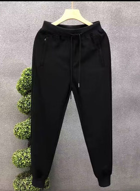 灰色宽松运动卫裤男潮流休闲长裤子大码束脚春秋季潮牌款胖子夏季