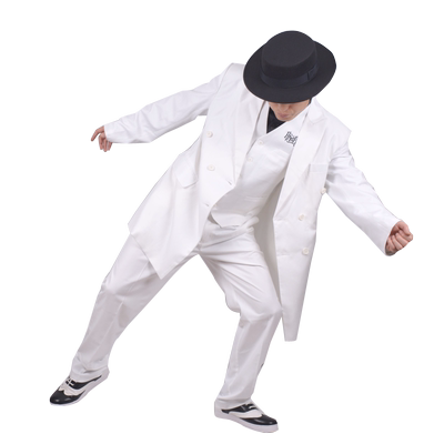 成人白色西裤马甲西服嘻哈演出服