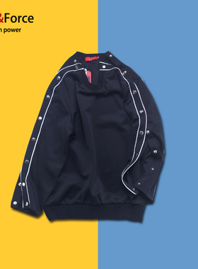 Ares＆Force潮男宽松卫衣嘻哈全开扣大码ins潮男胖子加肥加大情侣