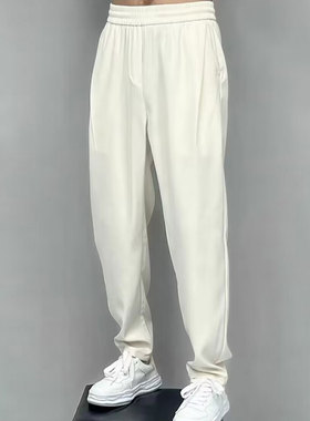 夏季垂感冰丝裤胖子速干九分休闲裤加肥加大码胖人裤子男显瘦肥佬